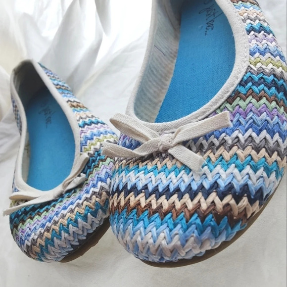 Woven Canvas Chevron Flats - Picture 6 of 11
